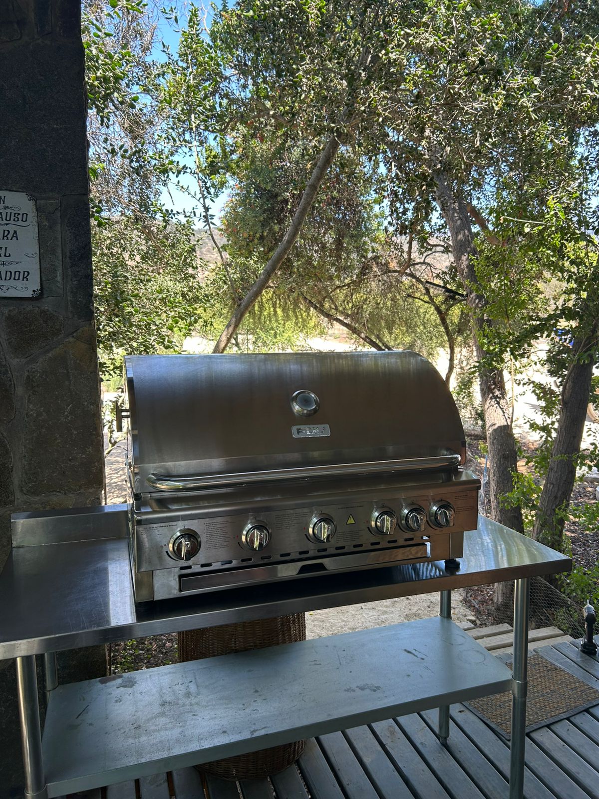 Parrilla FDV de acero inoxidable en terraza